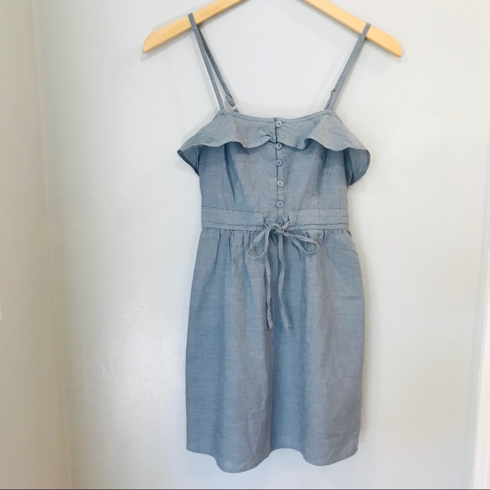 🌼 Mossimo denim ruffle strappy dress Sz XS